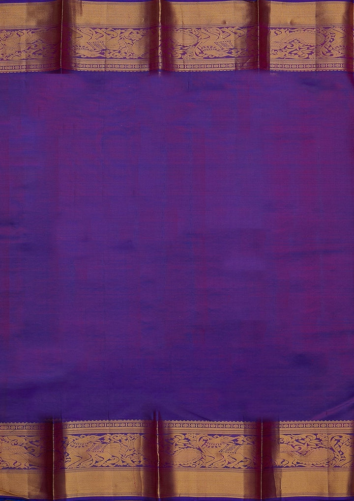 Magenta Pink Zariwork Pure Silk Designer Saree - koskii