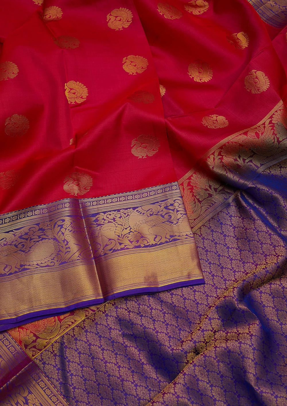 Magenta Pink Zariwork Pure Silk Designer Saree - koskii