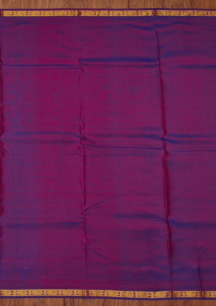 Magenta Pink Zariwork Pure Silk Designer Saree - koskii