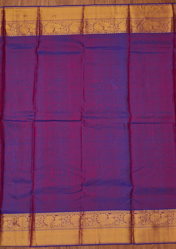 Magenta Pink Zariwork Pure Silk Designer Saree - koskii