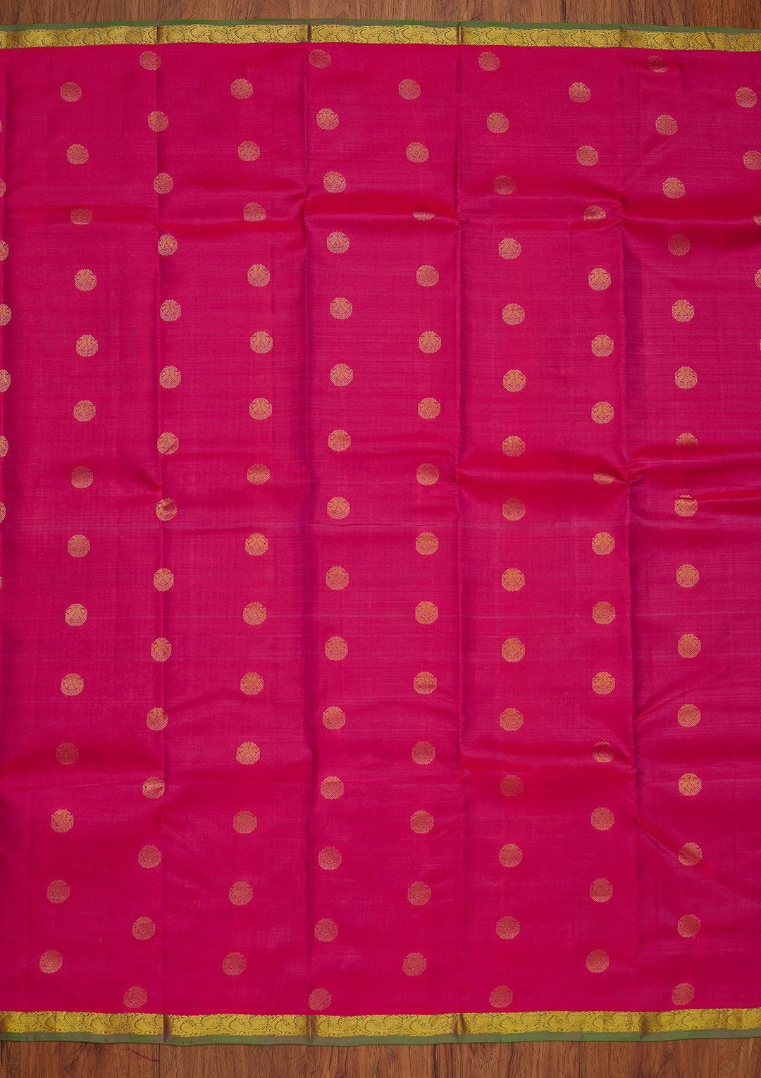 Magenta Pink Zariwork Pure Silk Designer Saree - koskii