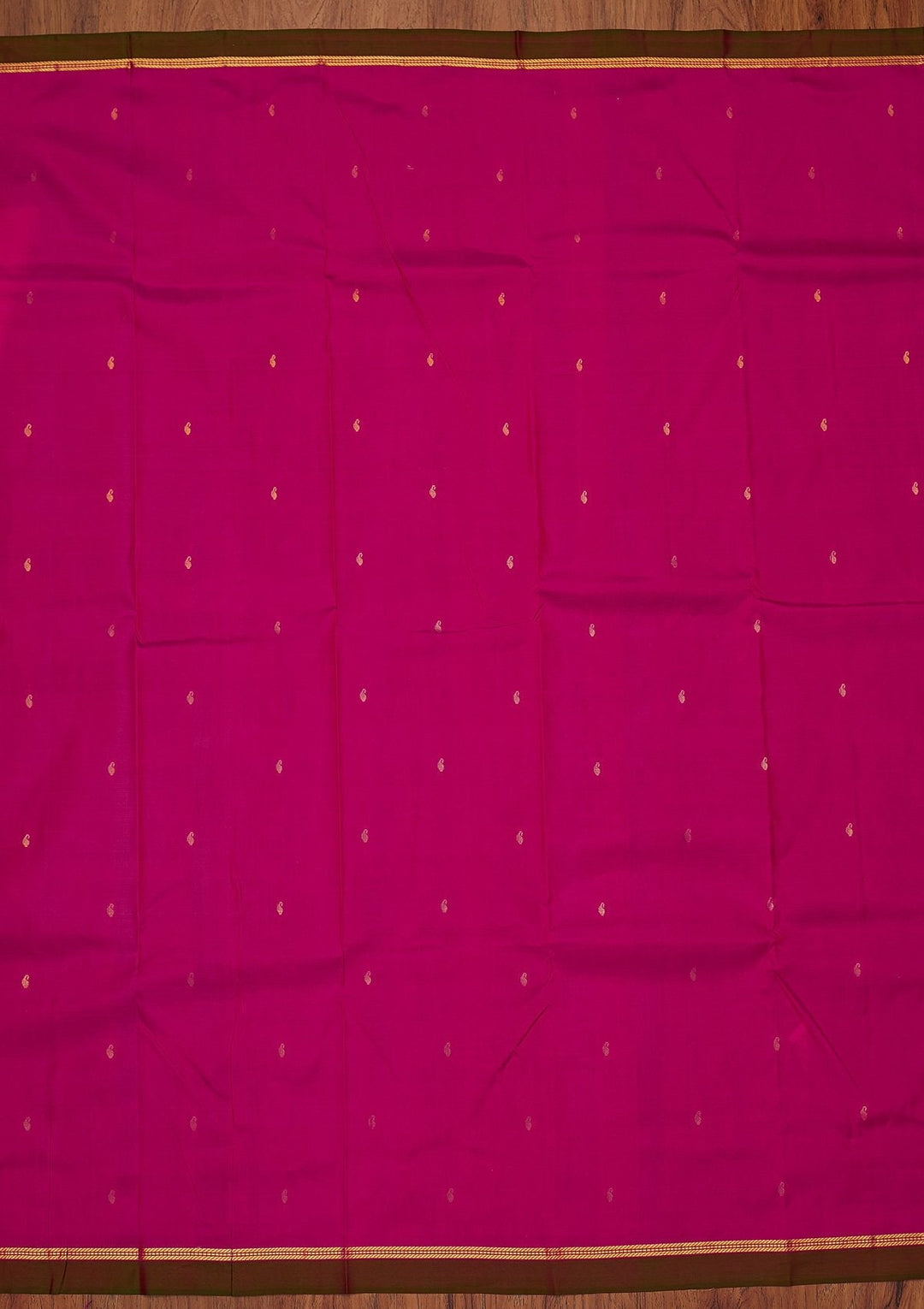 Magenta Pink Zariwork Pure Silk Designer Saree - koskii