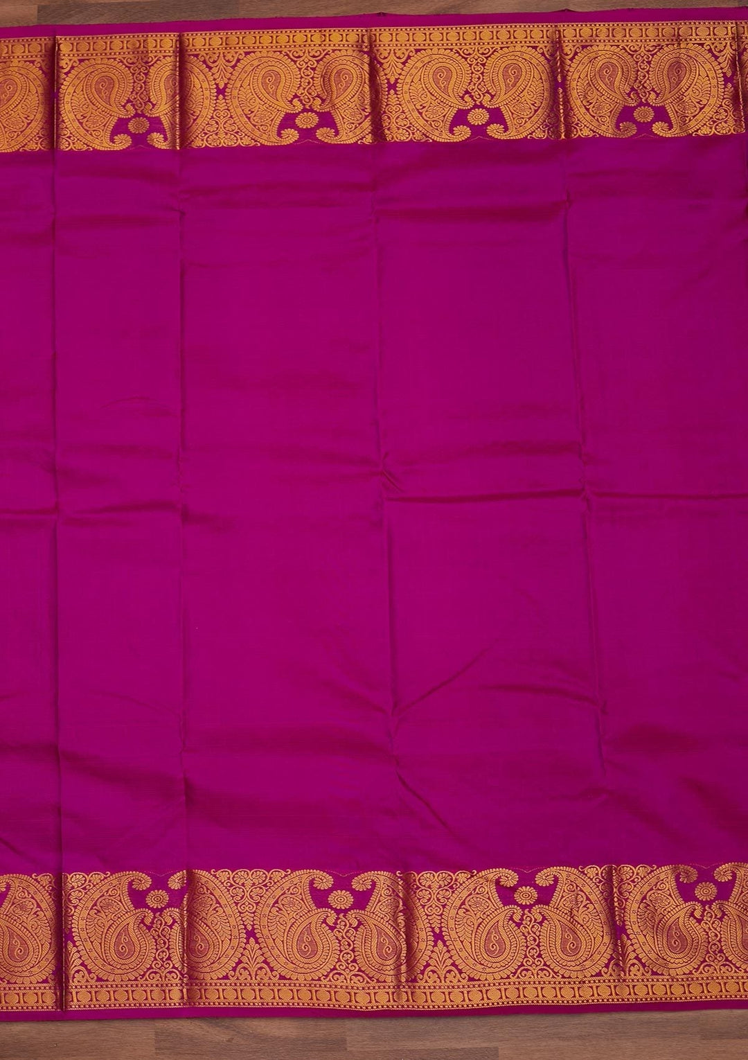 Magenta Pink Zariwork Pure Silk Designer Saree - Koskii