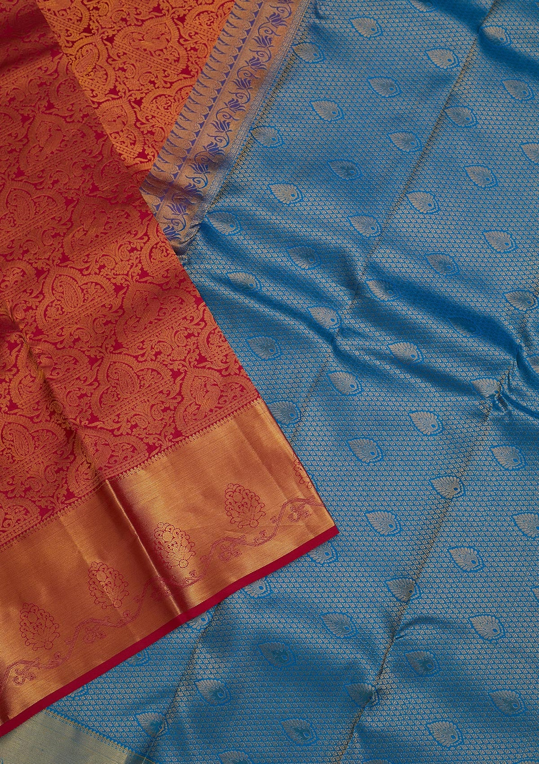 Magenta Pink Zariwork Pure Silk Saree-Koskii