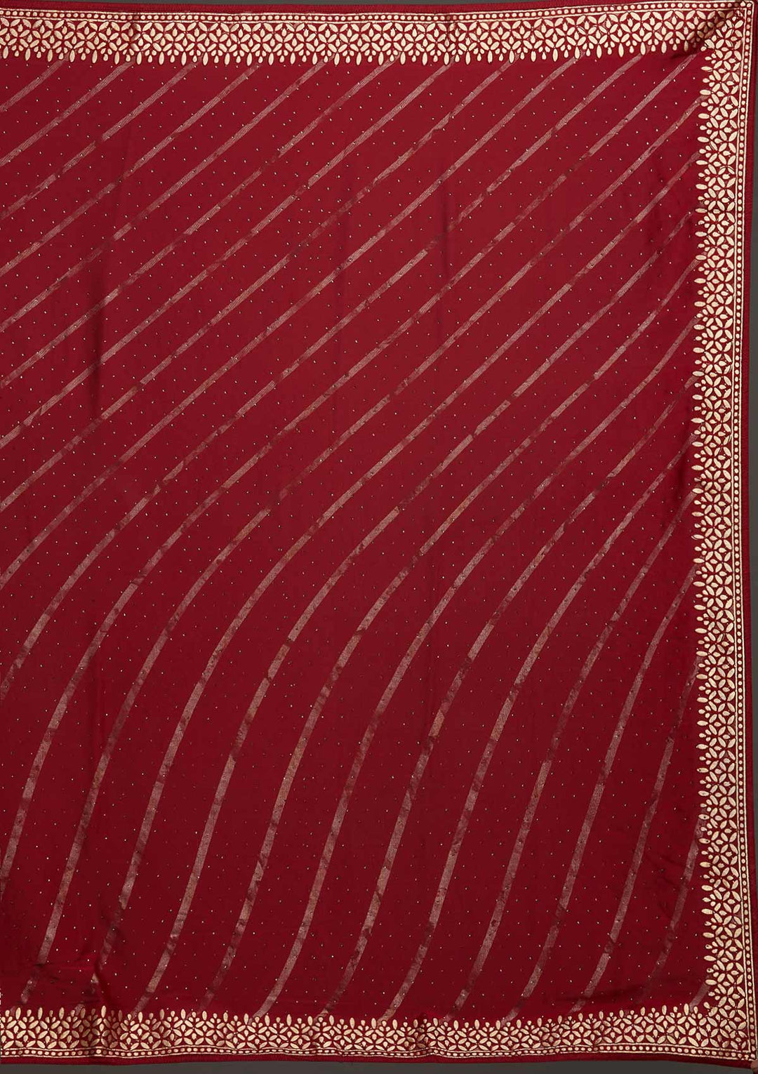 Maroon Gotapatti Shimmer Saree - Koskii