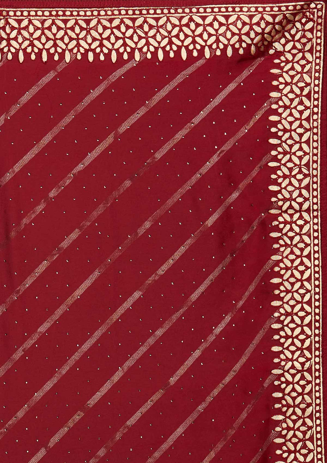 Maroon Gotapatti Shimmer Saree - Koskii