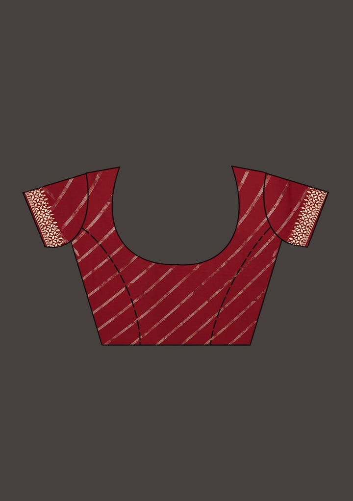Maroon Gotapatti Shimmer Saree - Koskii