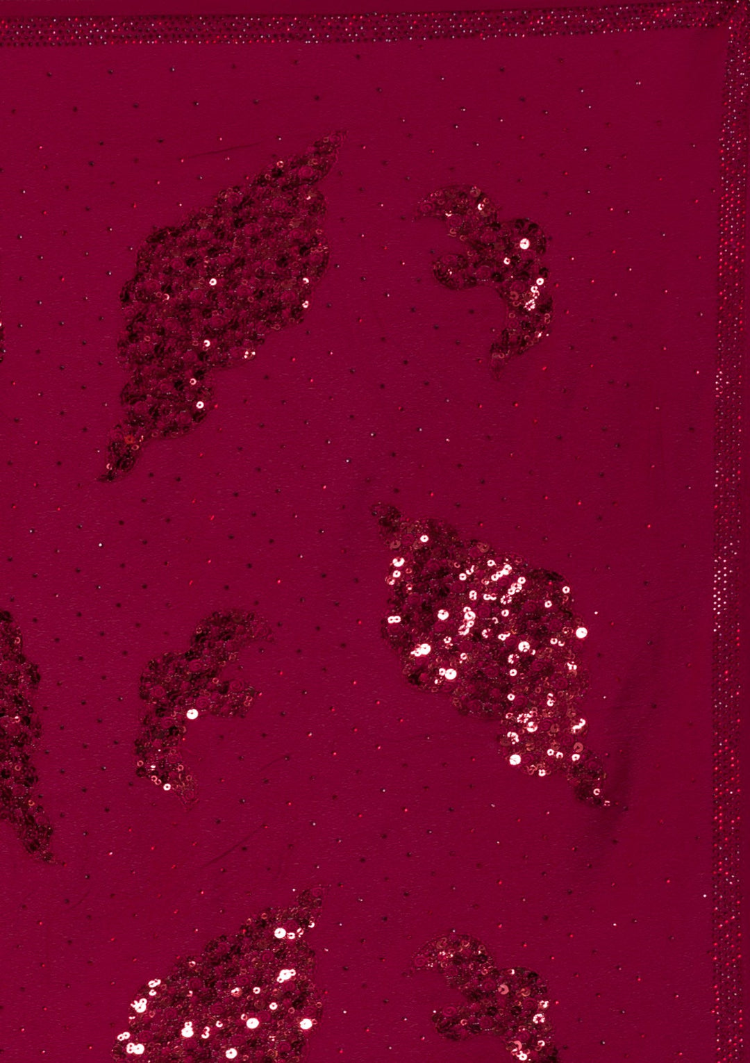 Maroon Sequins Art Silk Saree-Koskii