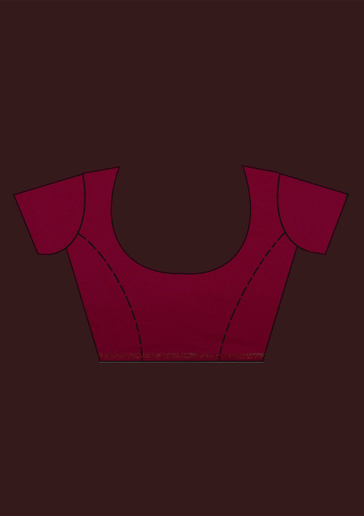 Maroon Sequins Art Silk Saree-Koskii