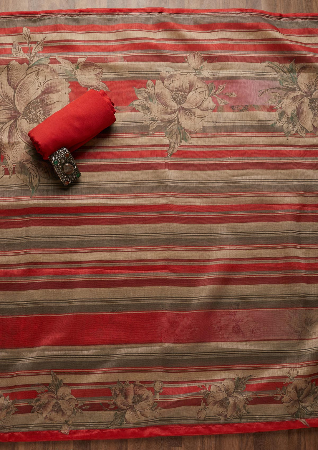 Maroon Sequins Chanderi Unstitched Salwar Suit-Koskii