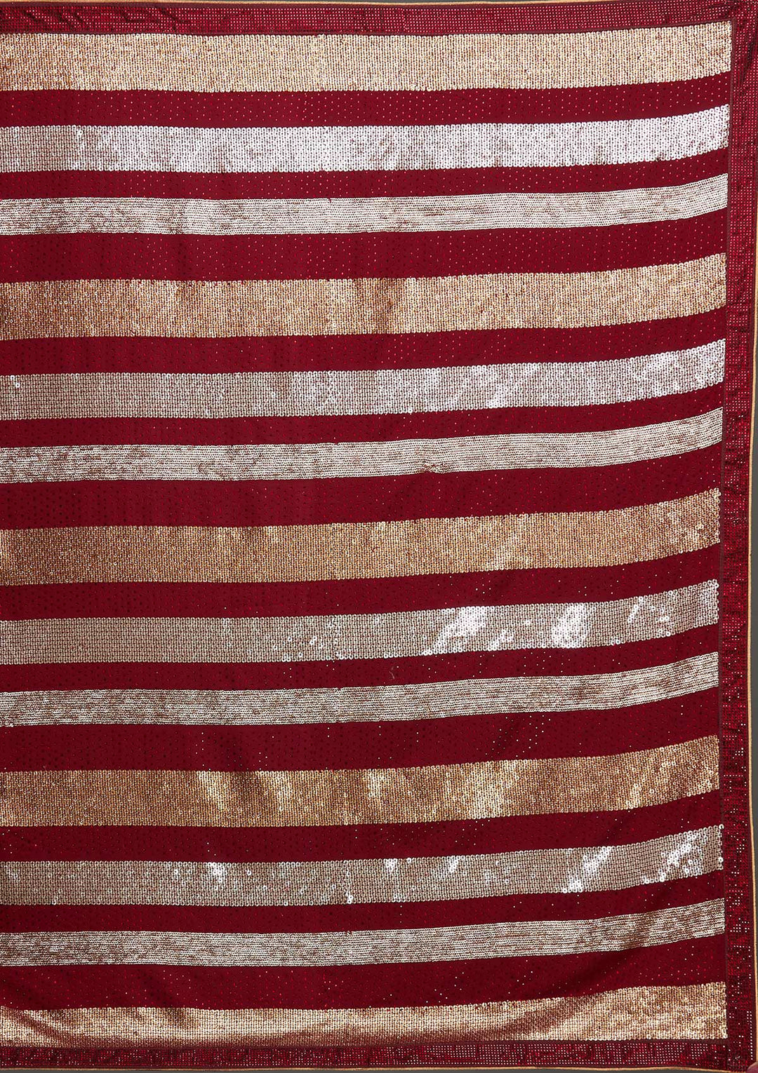 Maroon Sequins Georgette Saree - Koskii