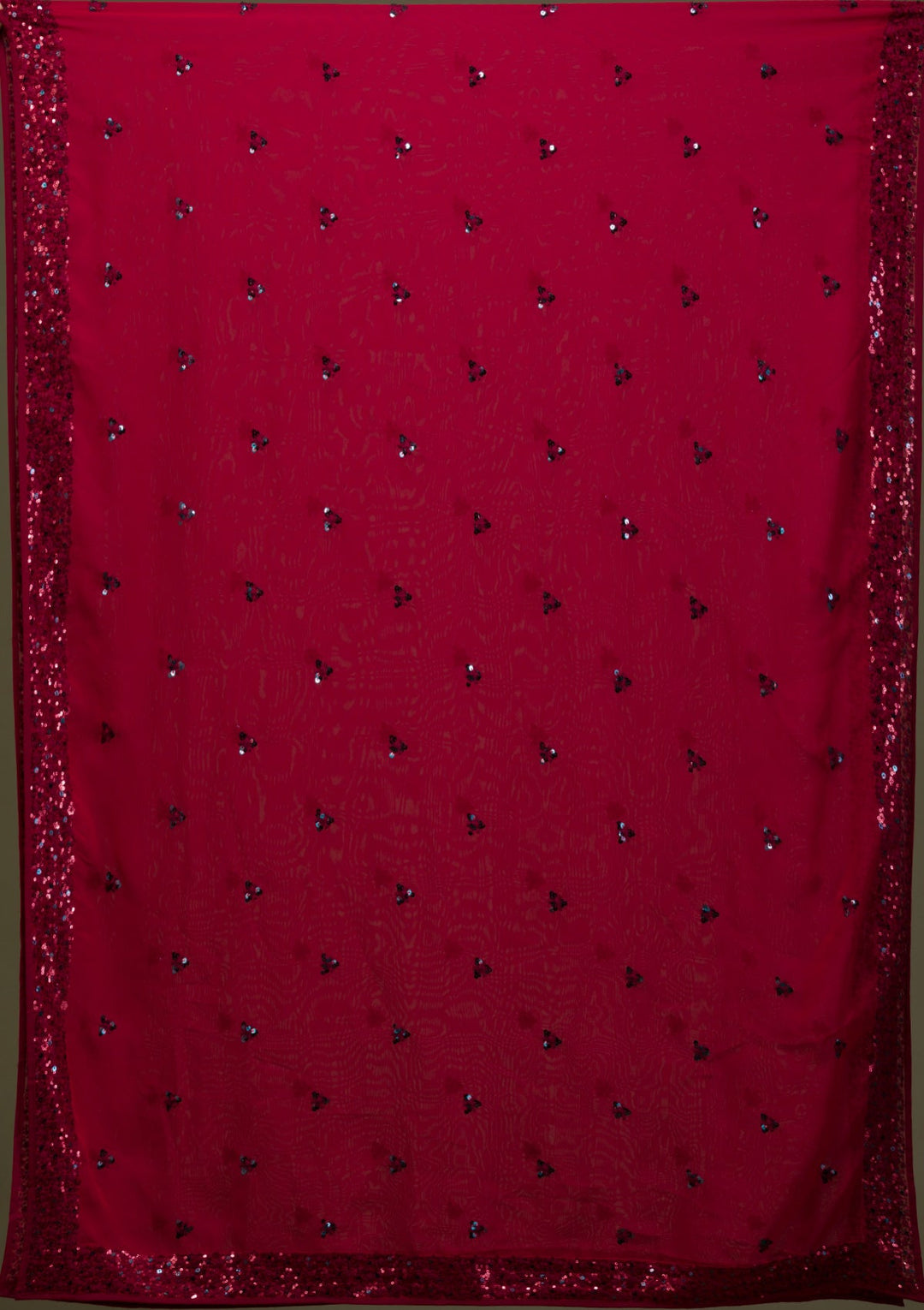 Maroon Sequins Georgette Semi-Stitched Lehenga-Koskii
