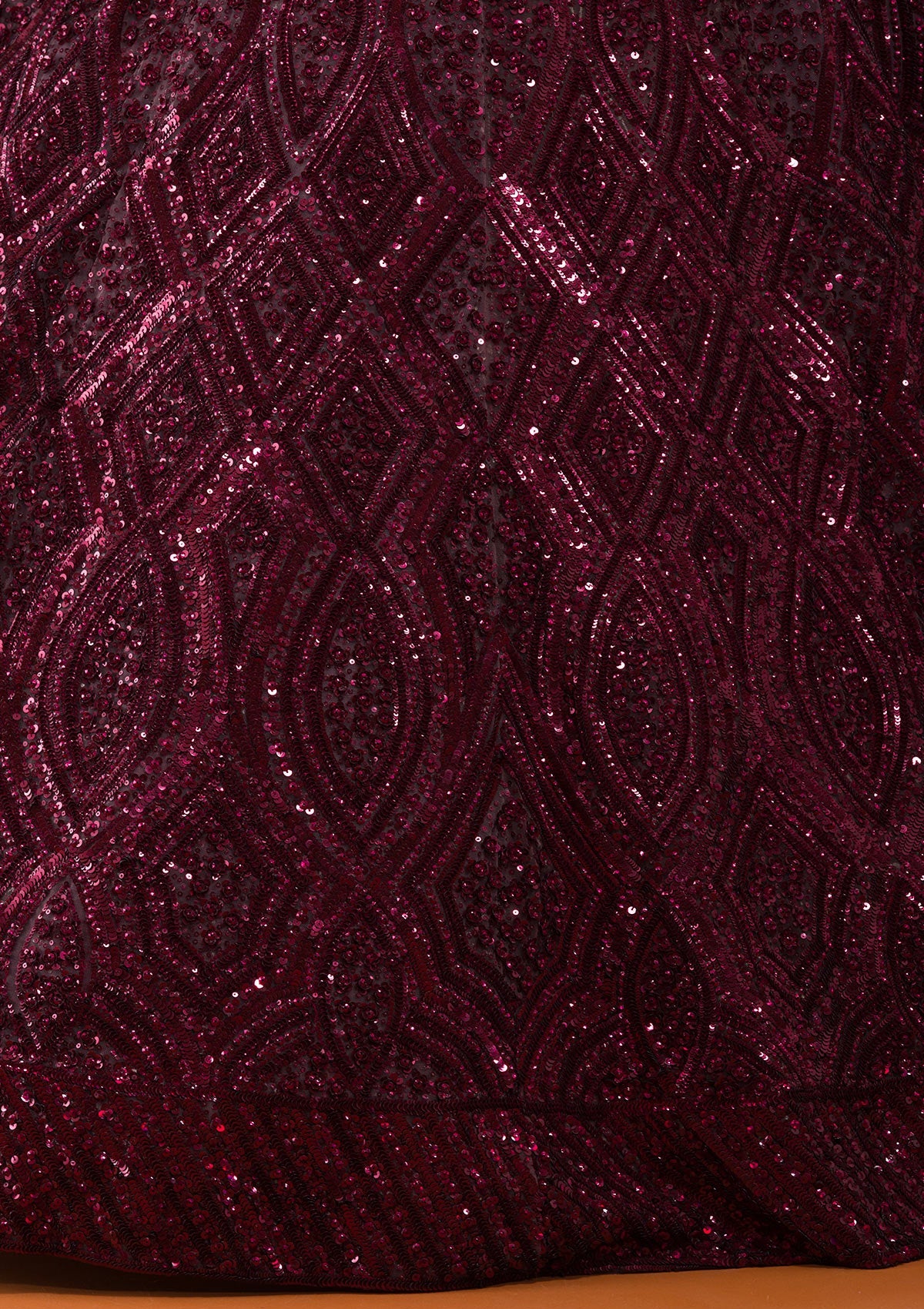 Maroon Sequins Net Designer Lehenga-Koskii