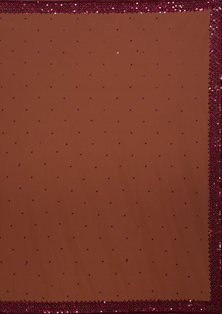 Maroon Sequins Net Designer Lehenga-Koskii