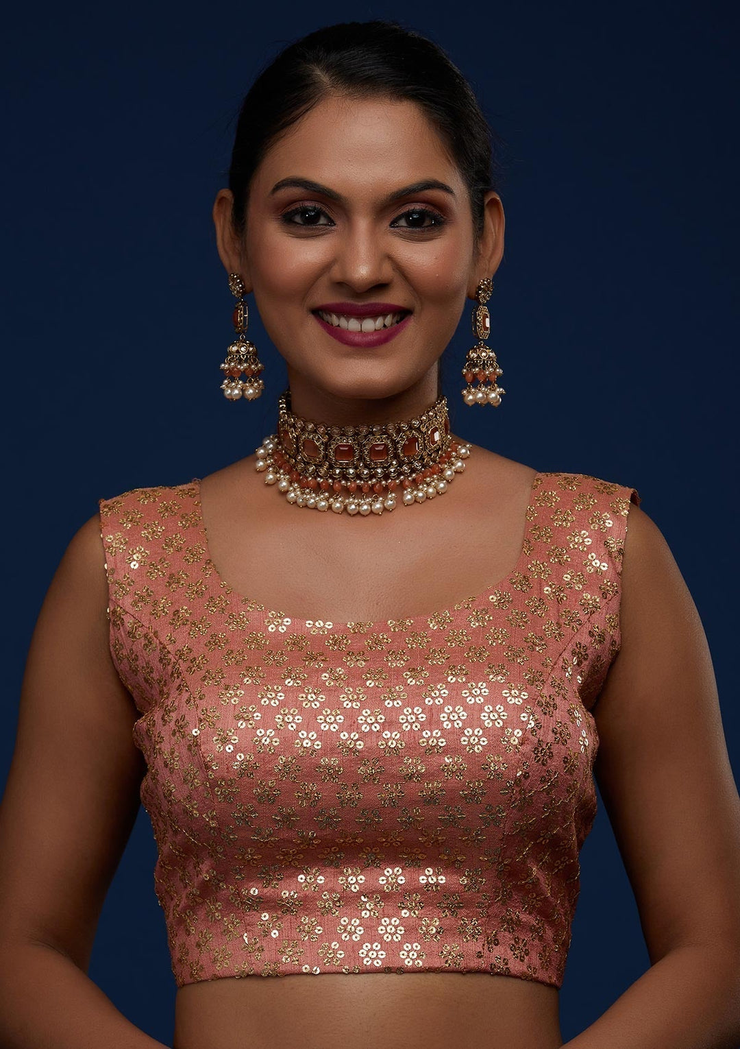 Maroon Sequins Semi Crepe Designer Lehenga - Koskii