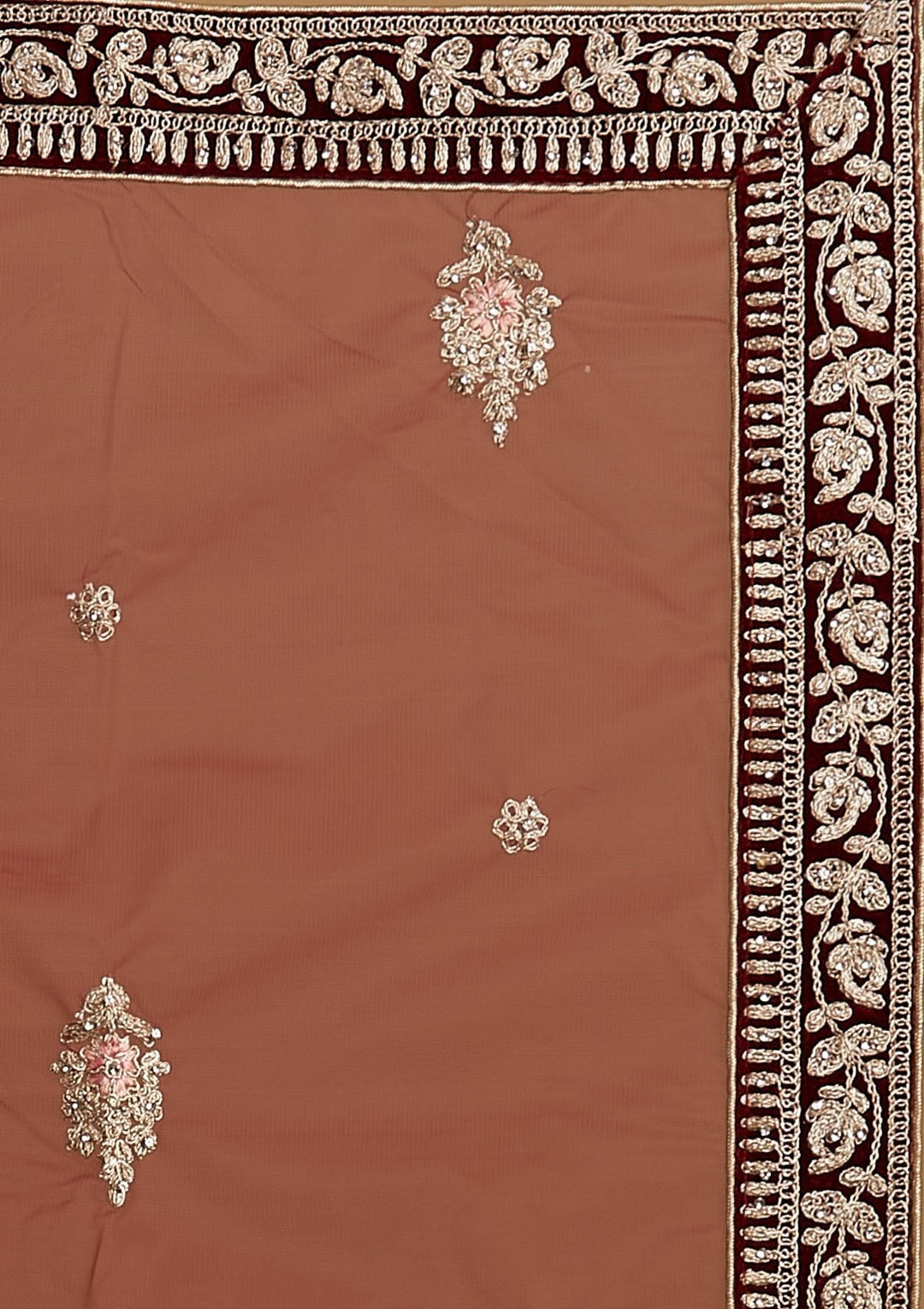 Maroon Silver Stonework Velvet Designer Semi-Stitched Lehenga - koskii