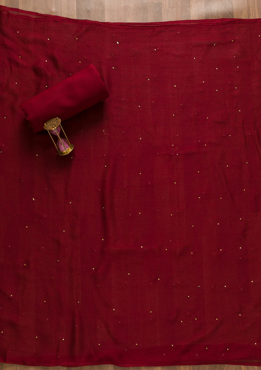 Maroon Stonework Crepe Unstitched Salwar Kameez-Koskii