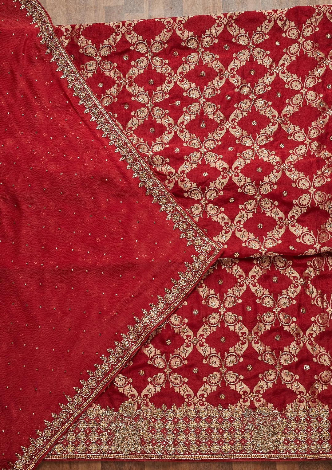 Maroon Stonework Georgette Unstitched Salwar Suit - Koskii