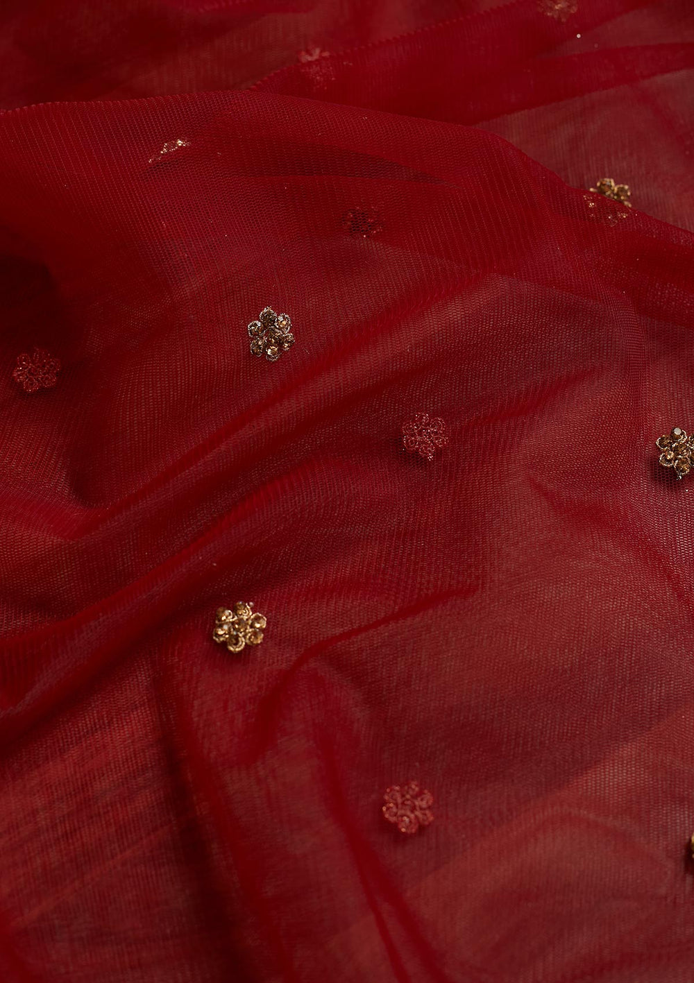 Maroon Stonework Net Dupatta - Koskii