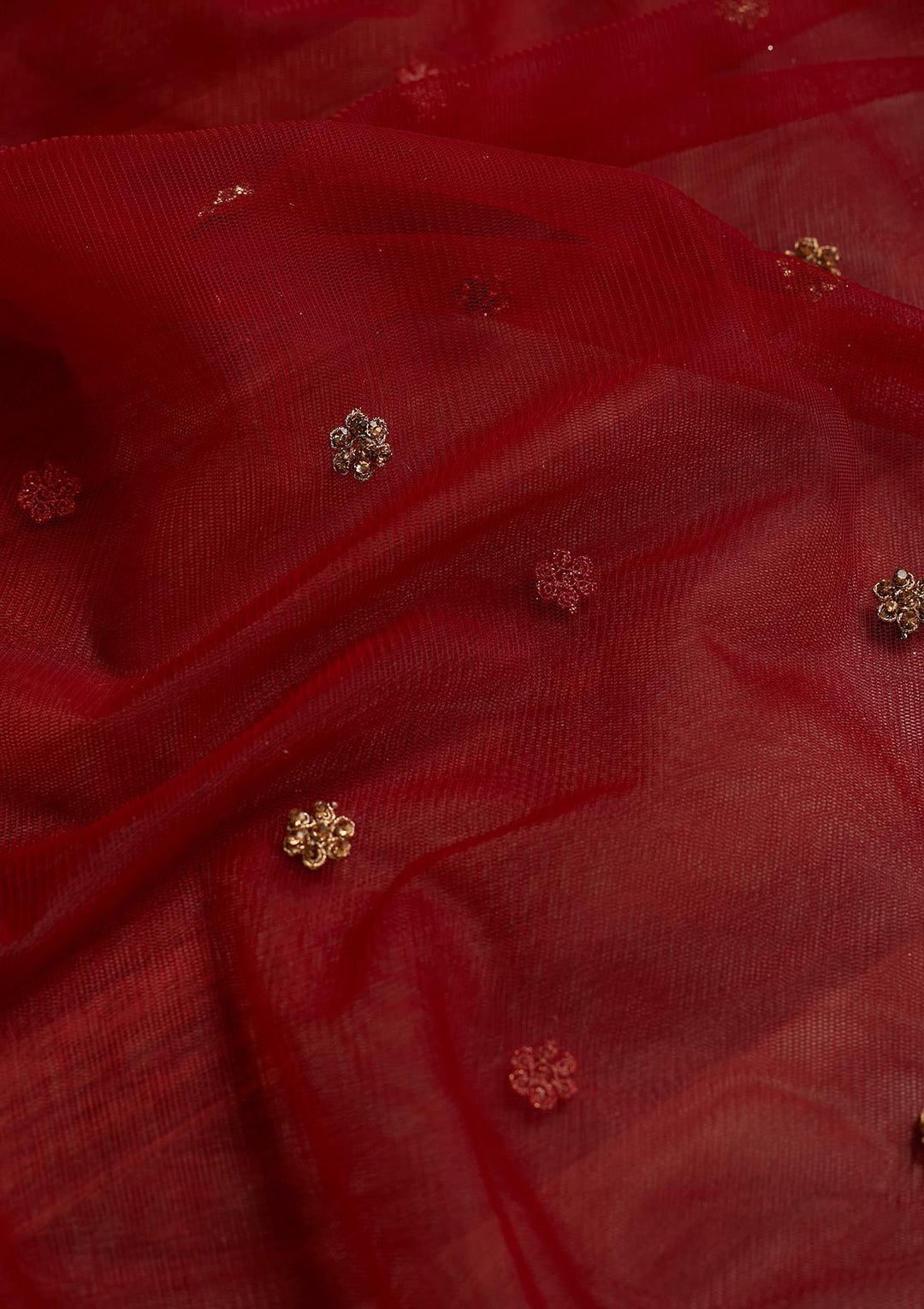 Maroon Stonework Net Dupatta - Koskii