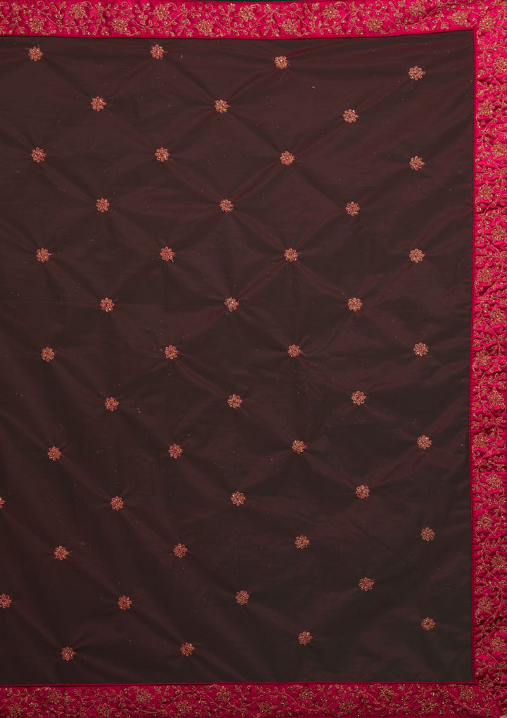 Maroon Stonework Net Lehenga-koskii