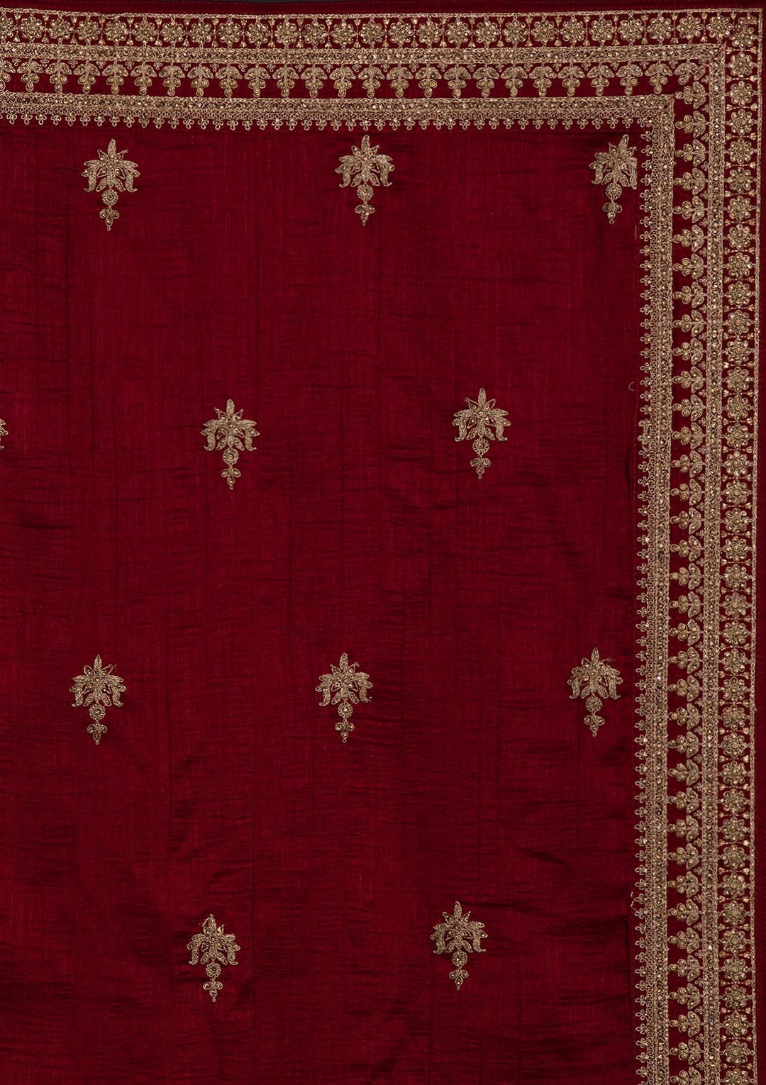 Maroon Stonework Raw Silk Designer Lehenga - koskii