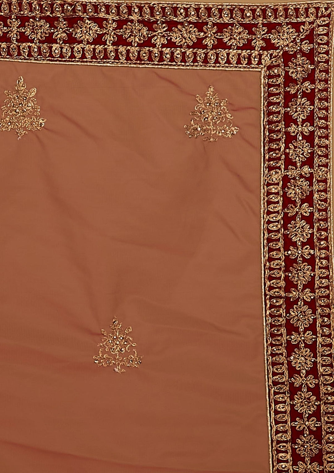 Maroon Stonework Velvet Designer Semi-Stitched Lehenga - koskii