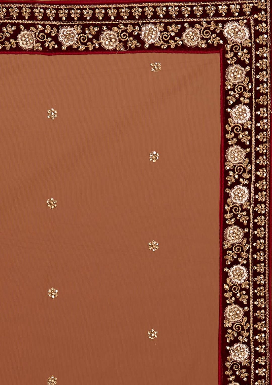 Maroon Stonework Velvet Designer Semi-Stitched Lehenga - Koskii