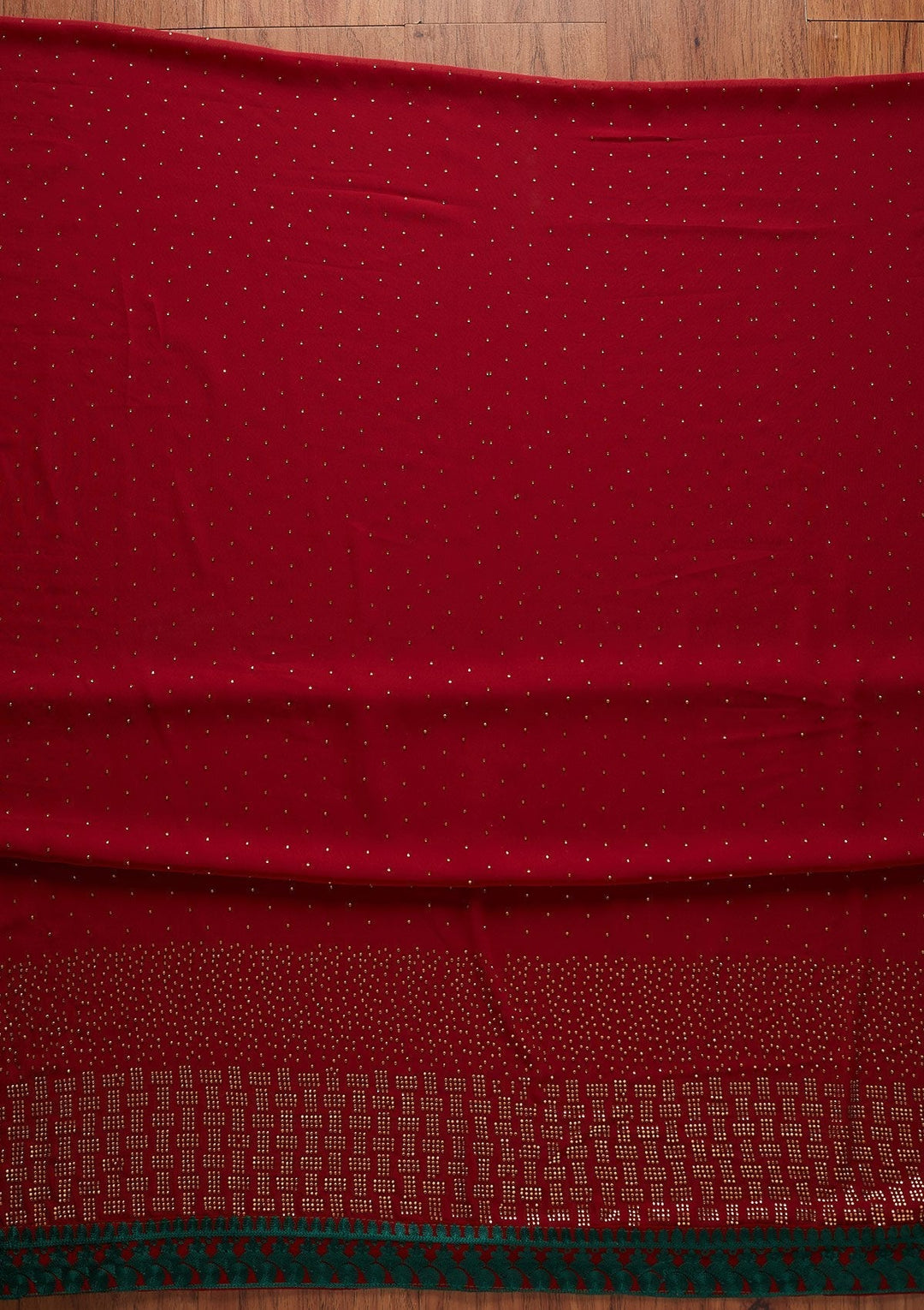 Maroon Swarovski Georgette Designer Unstitched Salwar Suit - koskii