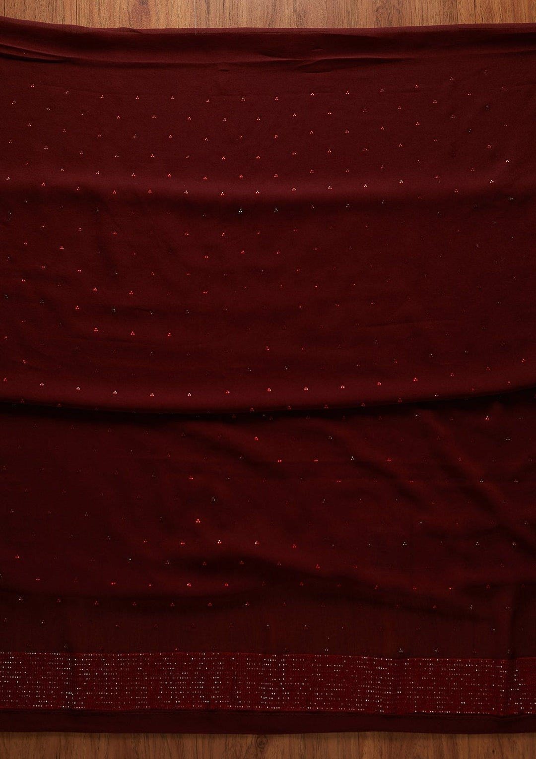 Maroon Swarovski Georgette Designer Unstitched Salwar Suit - koskii