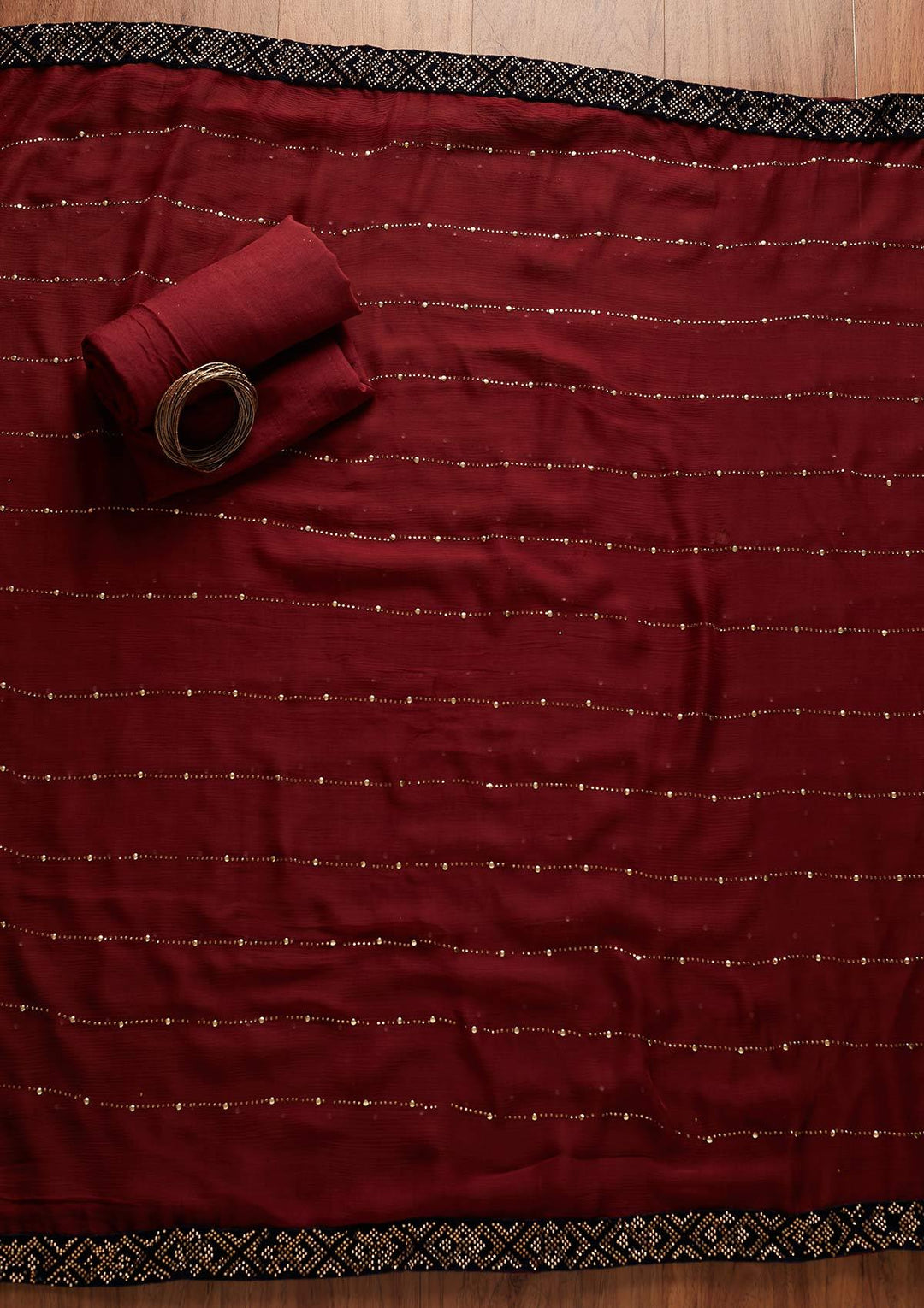 Maroon Swarovski Semi Crepe Designer Unstitched Salwar Suit - koskii