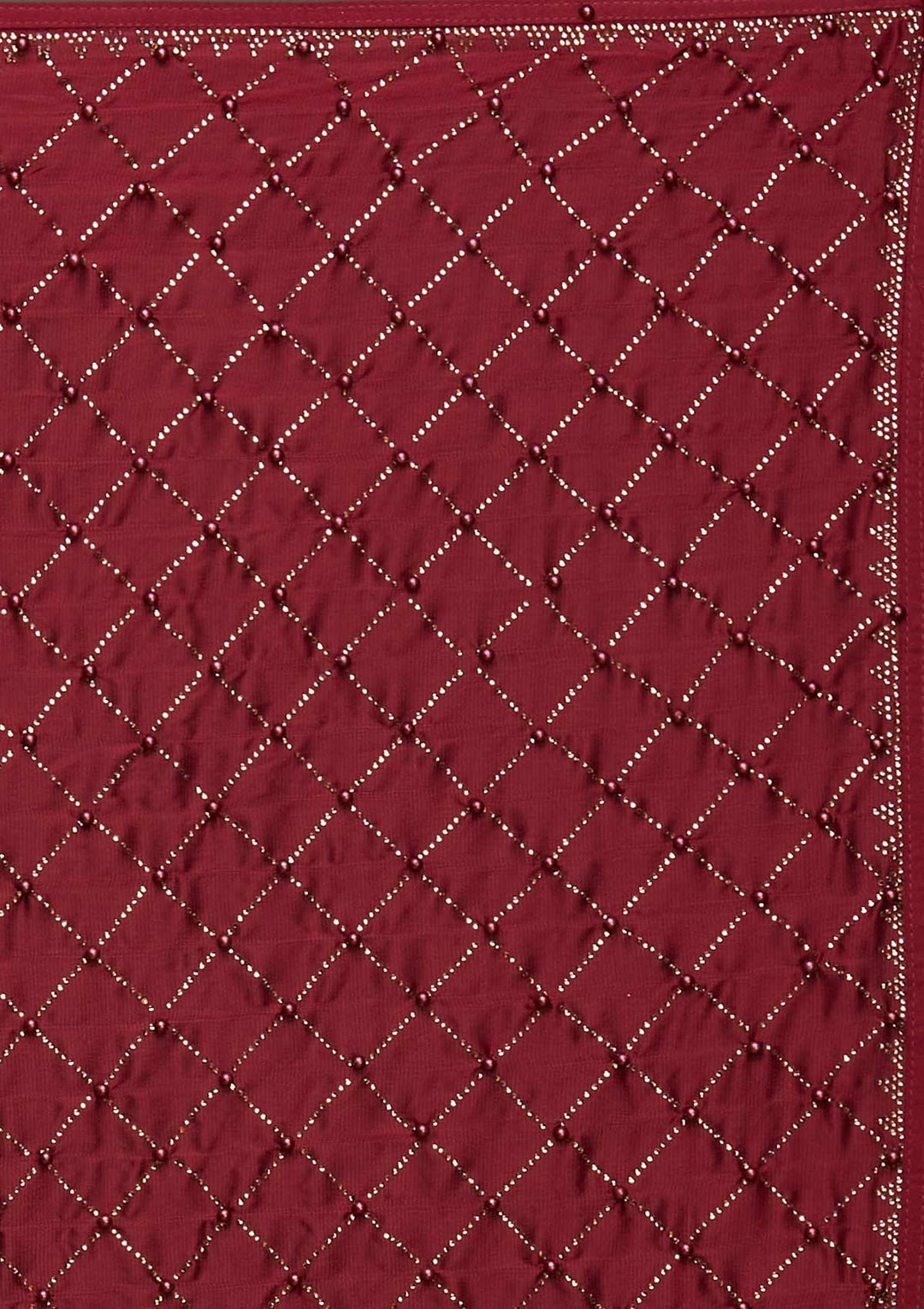 Maroon Swarovski Shimmer Saree - Koskii