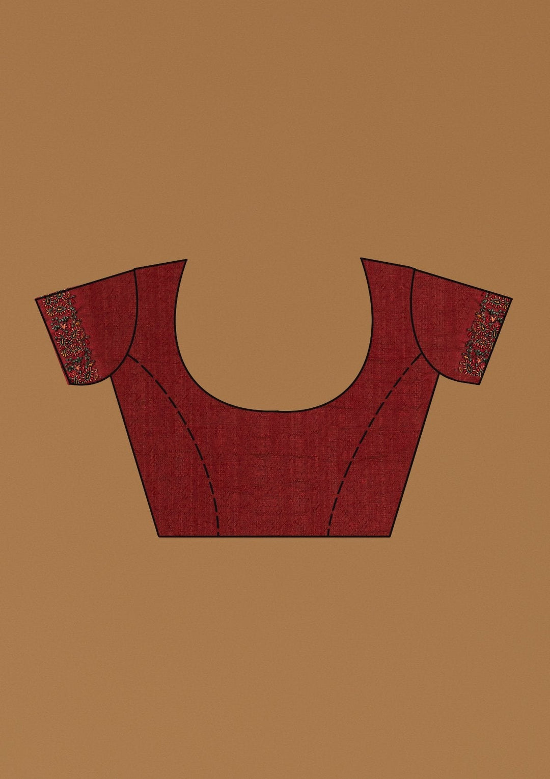 Maroon Threadwork Art Silk Designer Saree - koskii