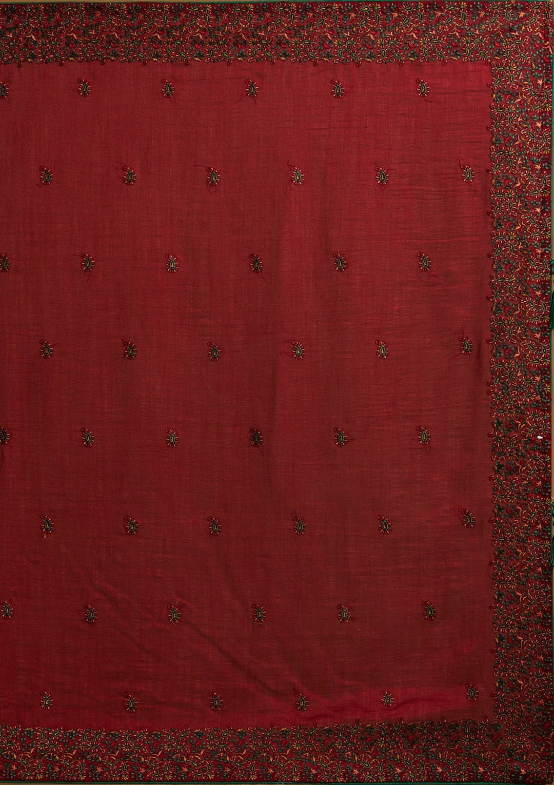 Maroon Threadwork Art Silk Designer Saree - koskii