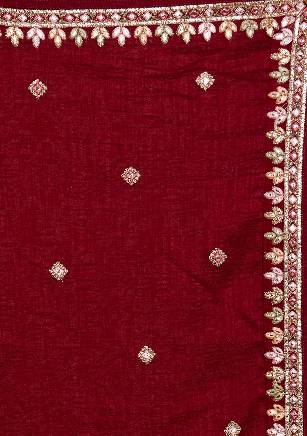 Maroon Threadwork Georgette Lehenga-Koskii