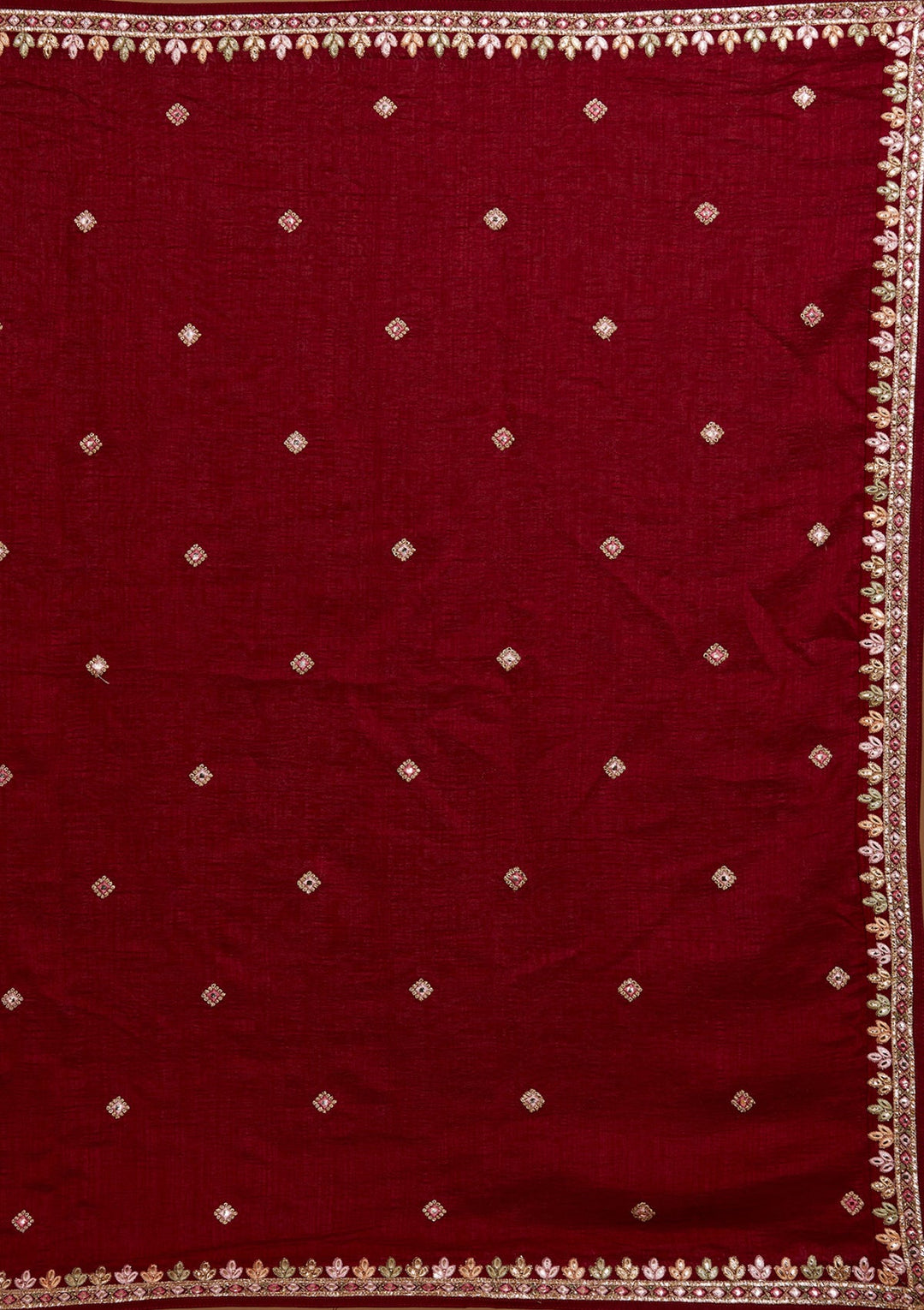 Maroon Threadwork Georgette Lehenga-Koskii