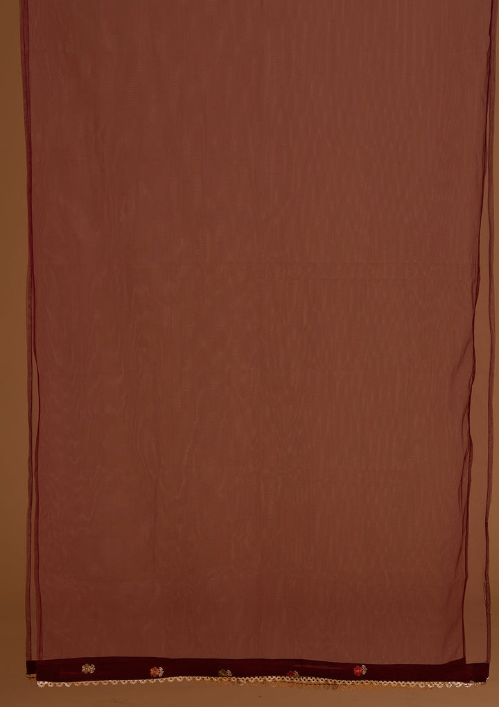 Maroon Threadwork Georgette Designer Salwar Suit - Koskii