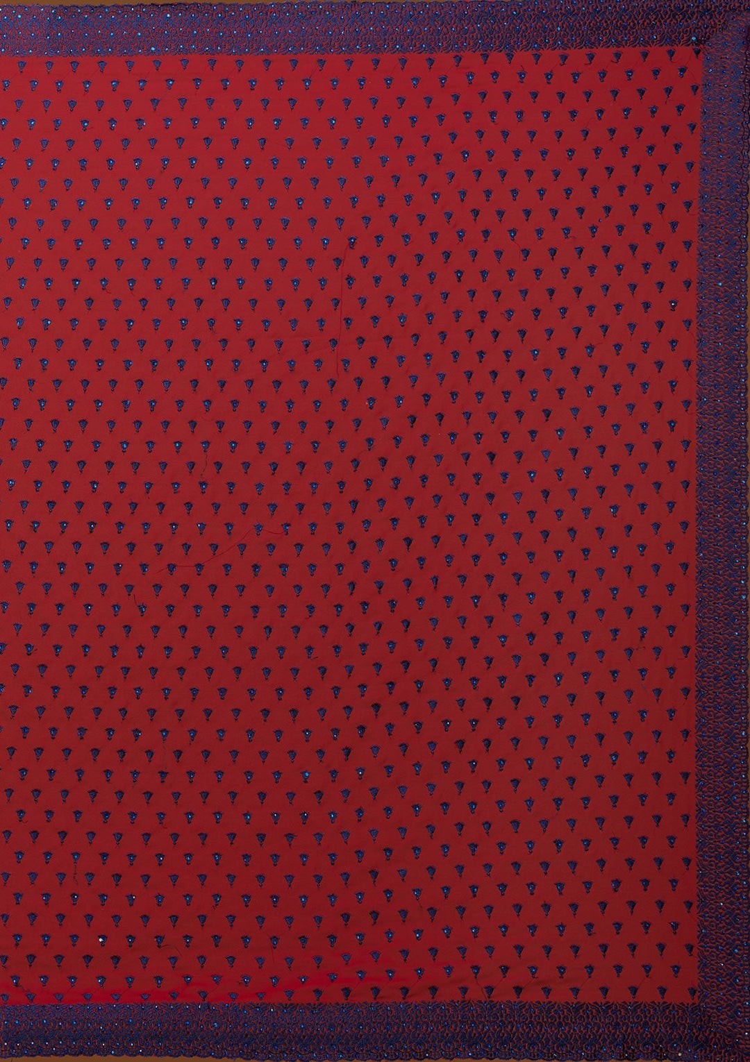 Maroon Threadwork Georgette Designer Saree - Koskii