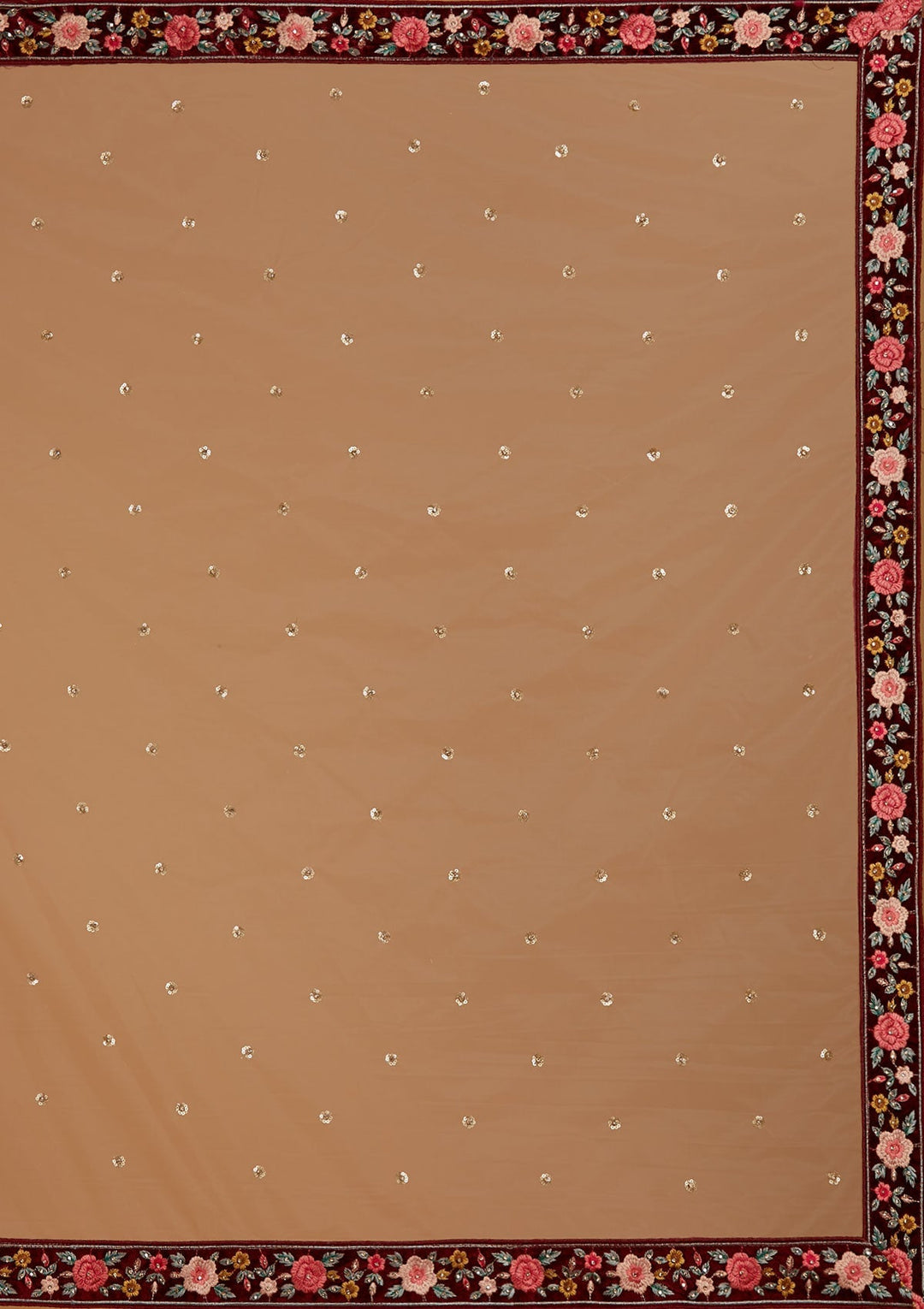 Maroon Threadwork Velvet Designer Semi-Stitched Lehenga - Koskii