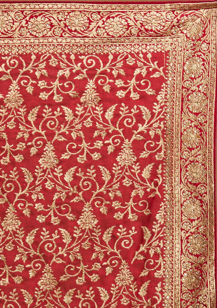 Maroon Zariwork Art Silk Designer Saree - koskii