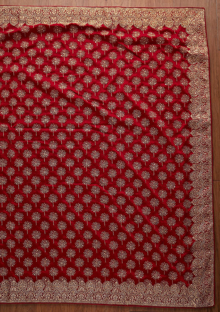 Maroon Zariwork Art Silk Designer Saree - koskii