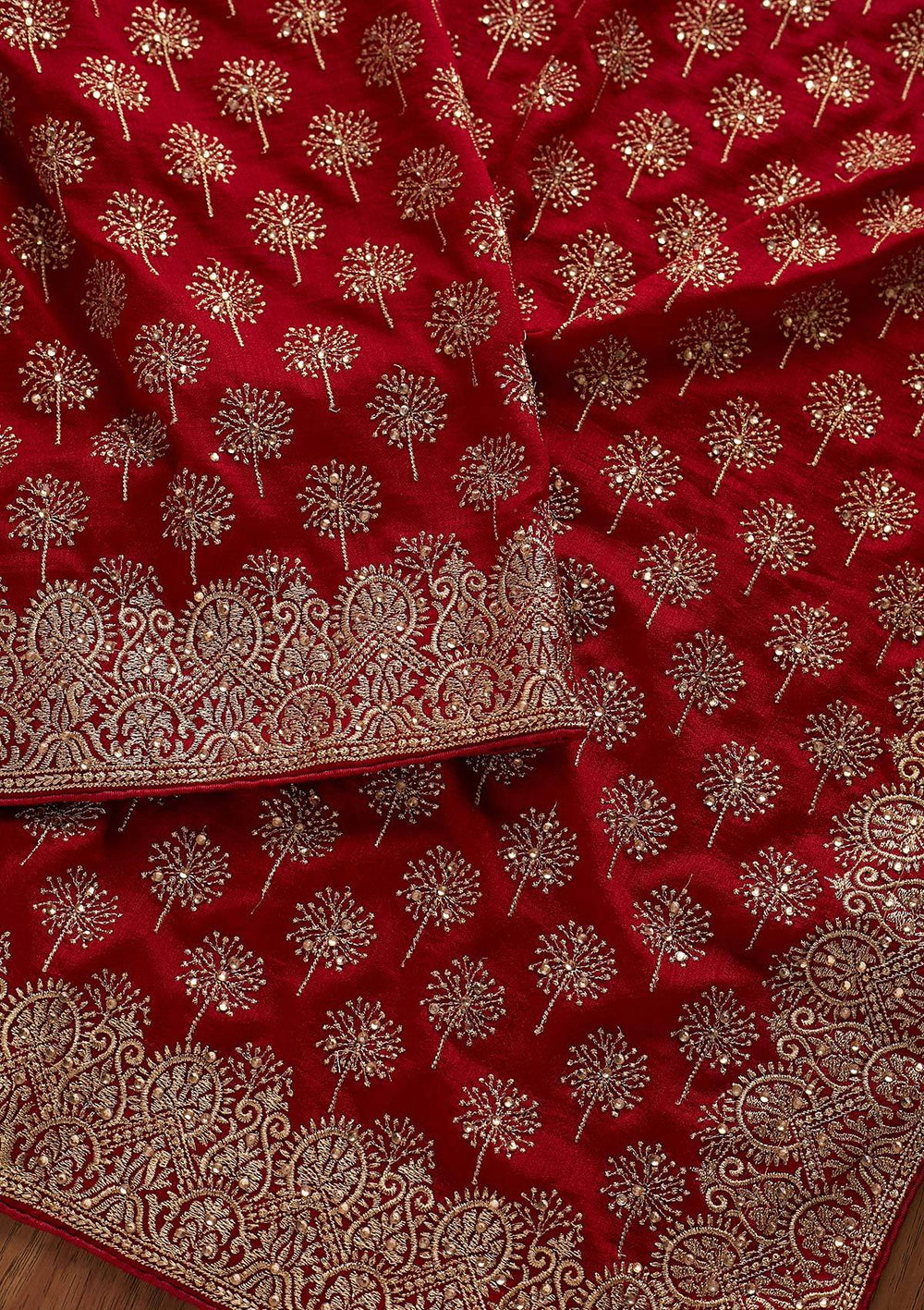 Maroon Zariwork Art Silk Designer Saree - koskii