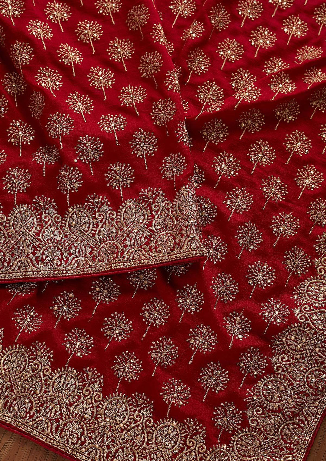 Maroon Zariwork Art Silk Designer Saree - koskii