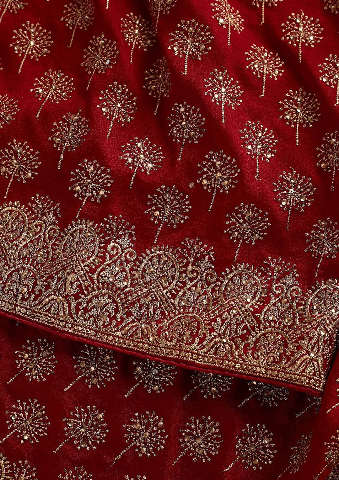 Maroon Zariwork Art Silk Designer Saree - koskii