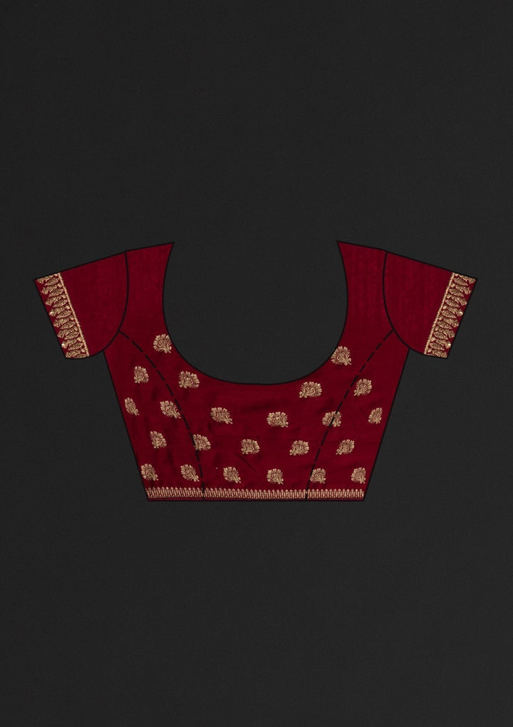 Maroon Zariwork Art Silk Designer Saree - koskii