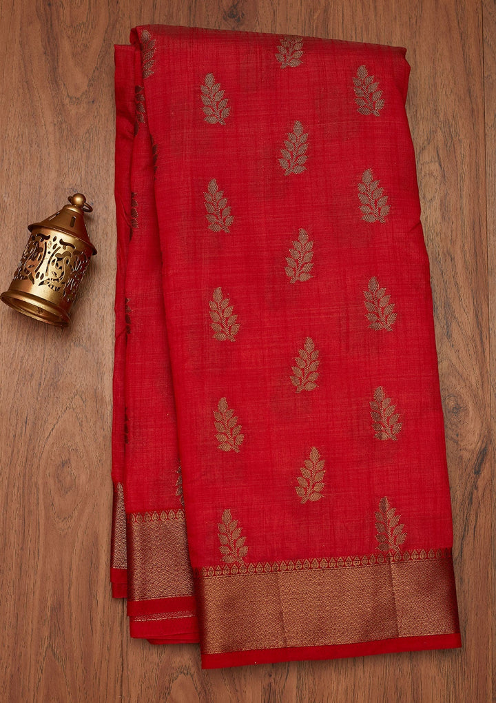 Maroon Zariwork Art Silk Designer Saree - Koskii