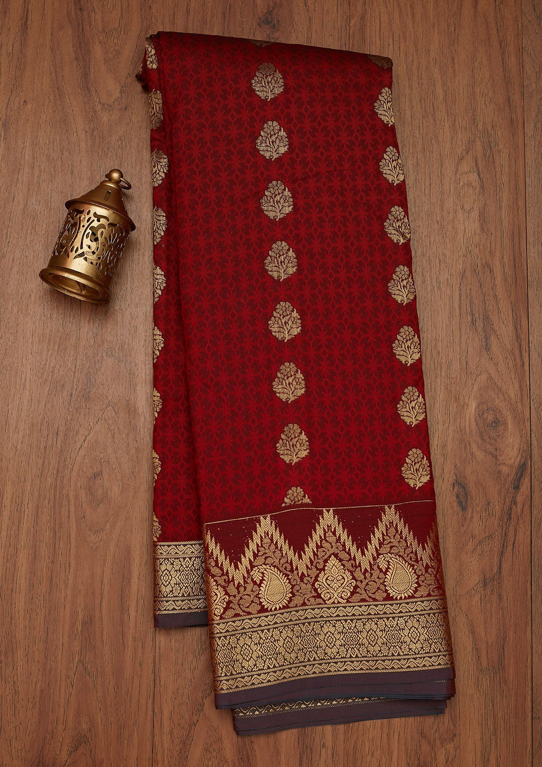 Maroon Zariwork Art Silk Designer Saree - Koskii