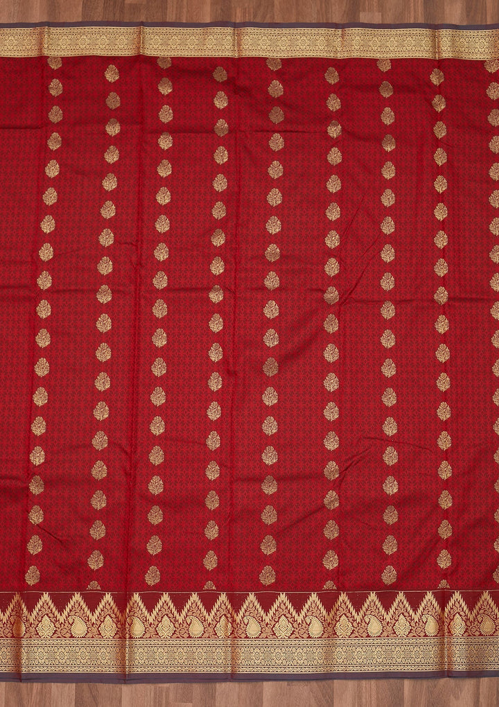 Maroon Zariwork Art Silk Designer Saree - Koskii