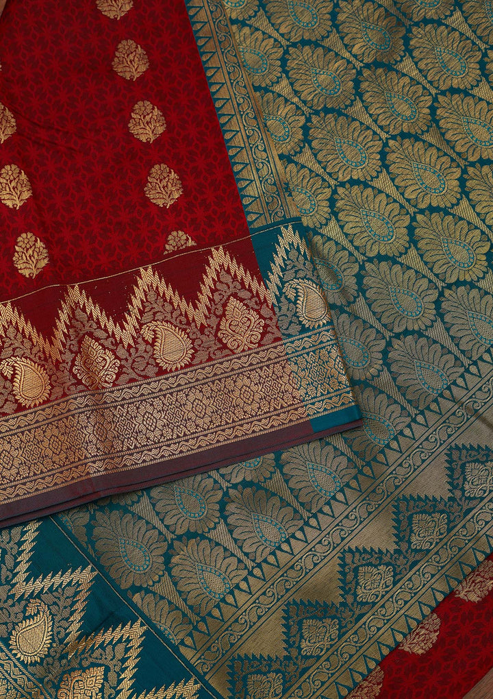 Maroon Zariwork Art Silk Designer Saree - Koskii
