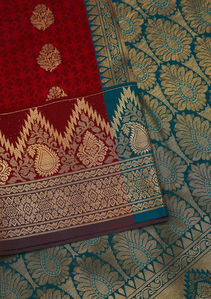 Maroon Zariwork Art Silk Designer Saree - Koskii